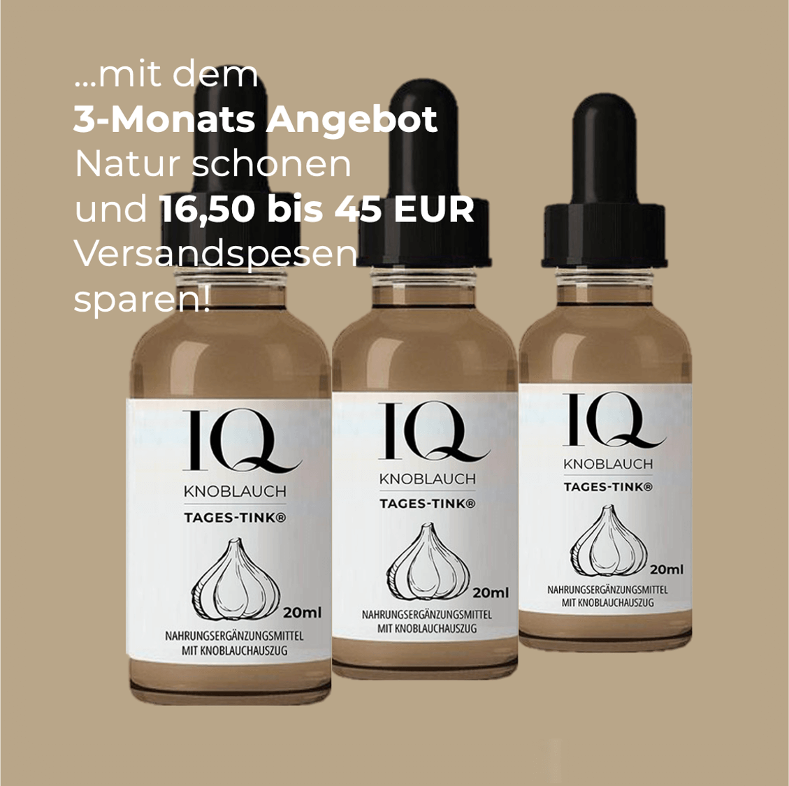 3 Stk. IQ TAGES-TINK® 20ml Pur - FIT FÜR DEN TAG - 3Monatsration!
