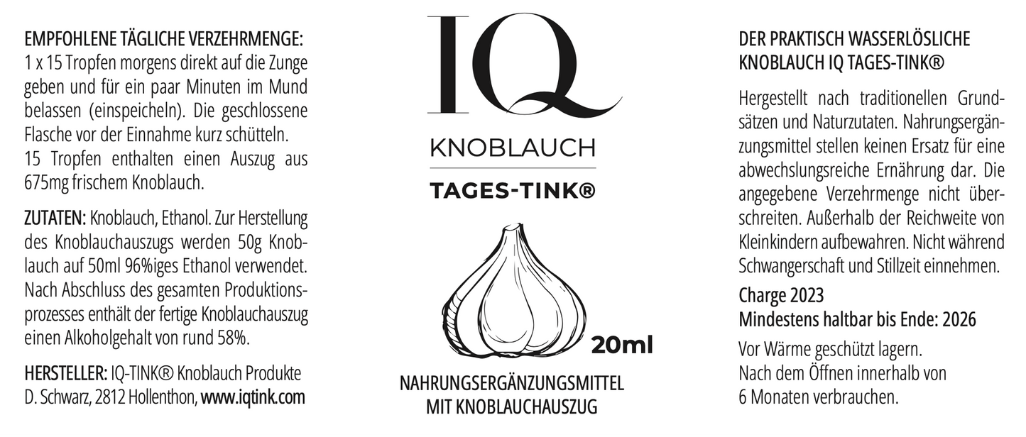 IQ-TINK.com - Der erstmals praktisch wasserlösliche Knoblauch Auszug mit einzigartiger Wirkung!