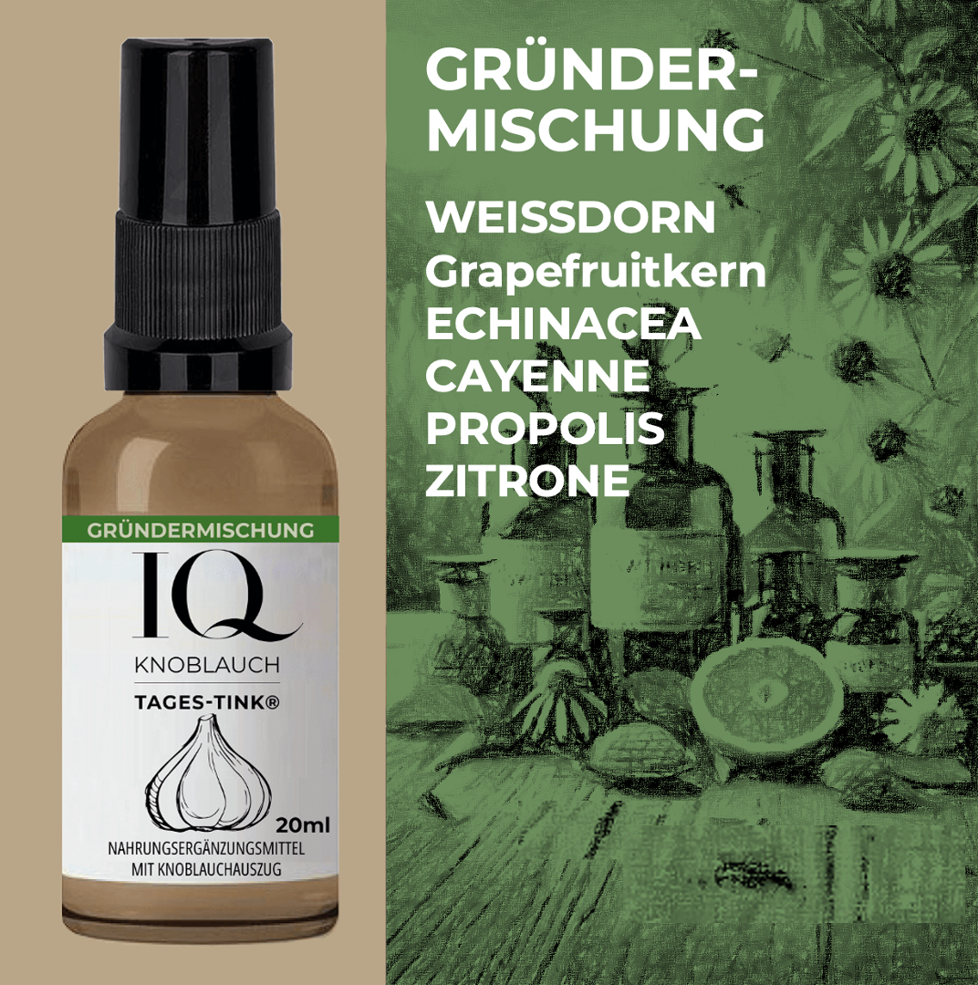 生涯にわたるフィット:IQ GRÜNDER-TINK® 20ml Founder's Mixture - 1ヶ月分 - 1日分の摂取量