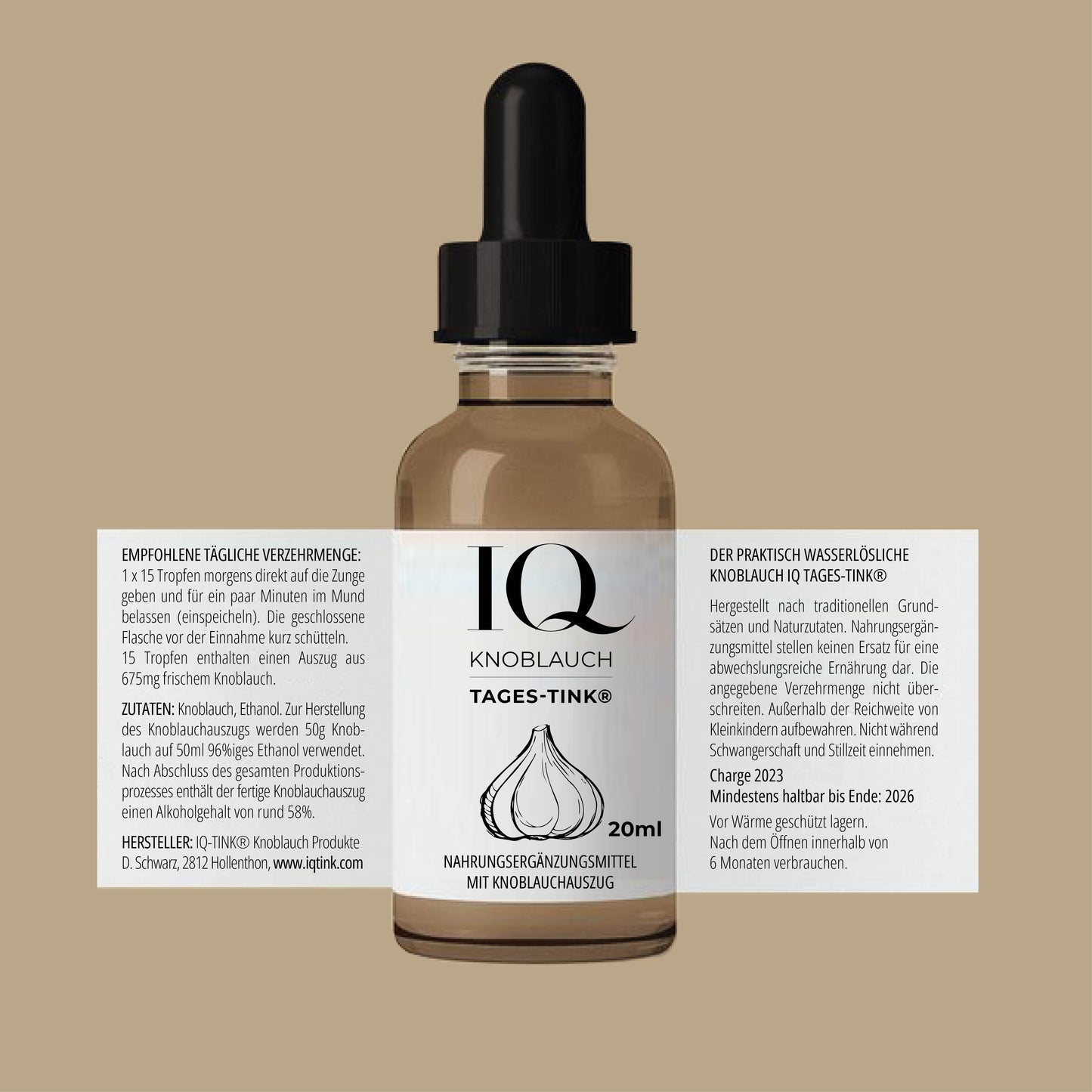 一日分の栄養: 実質的に水溶性のIQ DAY TINK® 3x20ml - 3ヶ月分 - 毎日の摂取に