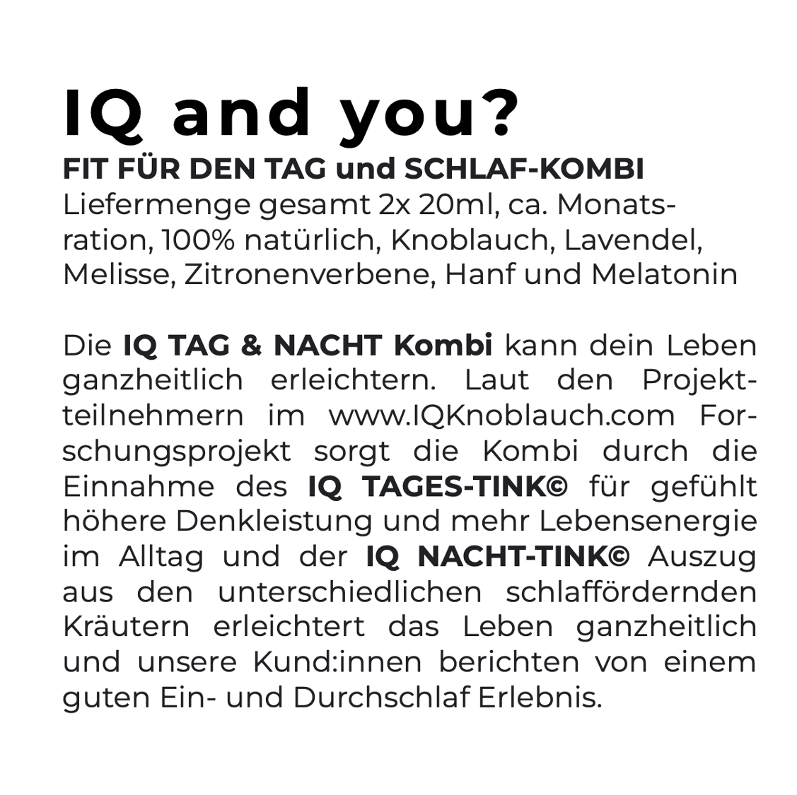 IQ-TINK.com - Der erstmals praktisch wasserlösliche Knoblauch Auszug mit einzigartiger Wirkung!